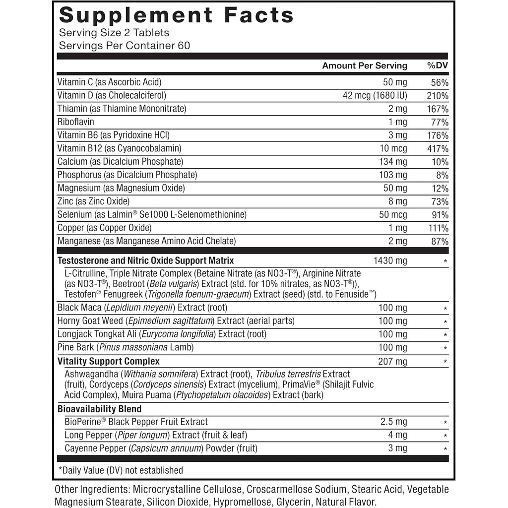Force Factor Test X180 Alpha V2 T-Support for Men, T-Supplement to Help Build Strength, Boost Nitric Oxide, and Support Daily Performance, 120 Tablets