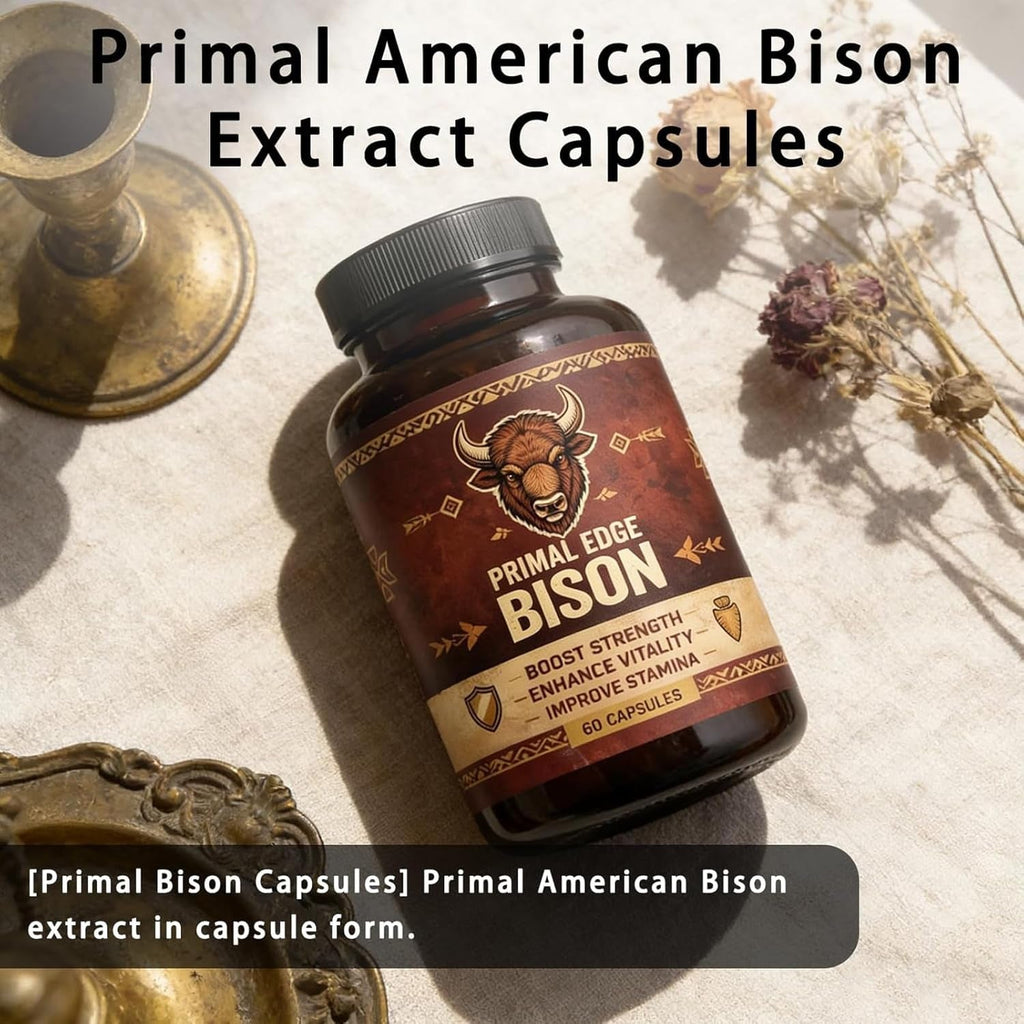 Primal Edge Bison, Primal American Bison Extract Capsules – 60 Capsules