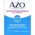 AZO Complete Feminine Balance Daily Vaginal Probiotics for Women, Clinically Proven to Help Protect Vaginal Health, Helps Balance Ph and Yeast, 30 Count