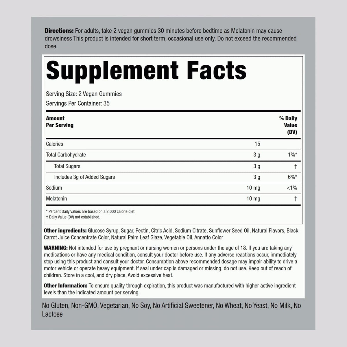 Piping Rock Melatonin Gummies 10Mg | 70 Count | Berry Flavor Supplement | Vegan, Non-Gmo, Gluten Free