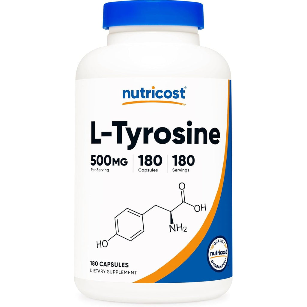 Nutricost L-Tyrosine 500Mg, 180 Capsules - Gluten Free & Non-Gmo