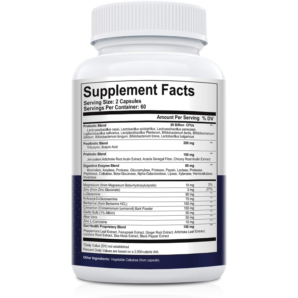 Migcopat Probiotic Prebiotic, Postbiotic & Digestive Enzymes for Digestive Health, 80 Billion CFU Probiotics Complete Gut Support with Berberine, Cinnamon, L-Glutamine, for Men & Women, 120 Capsules