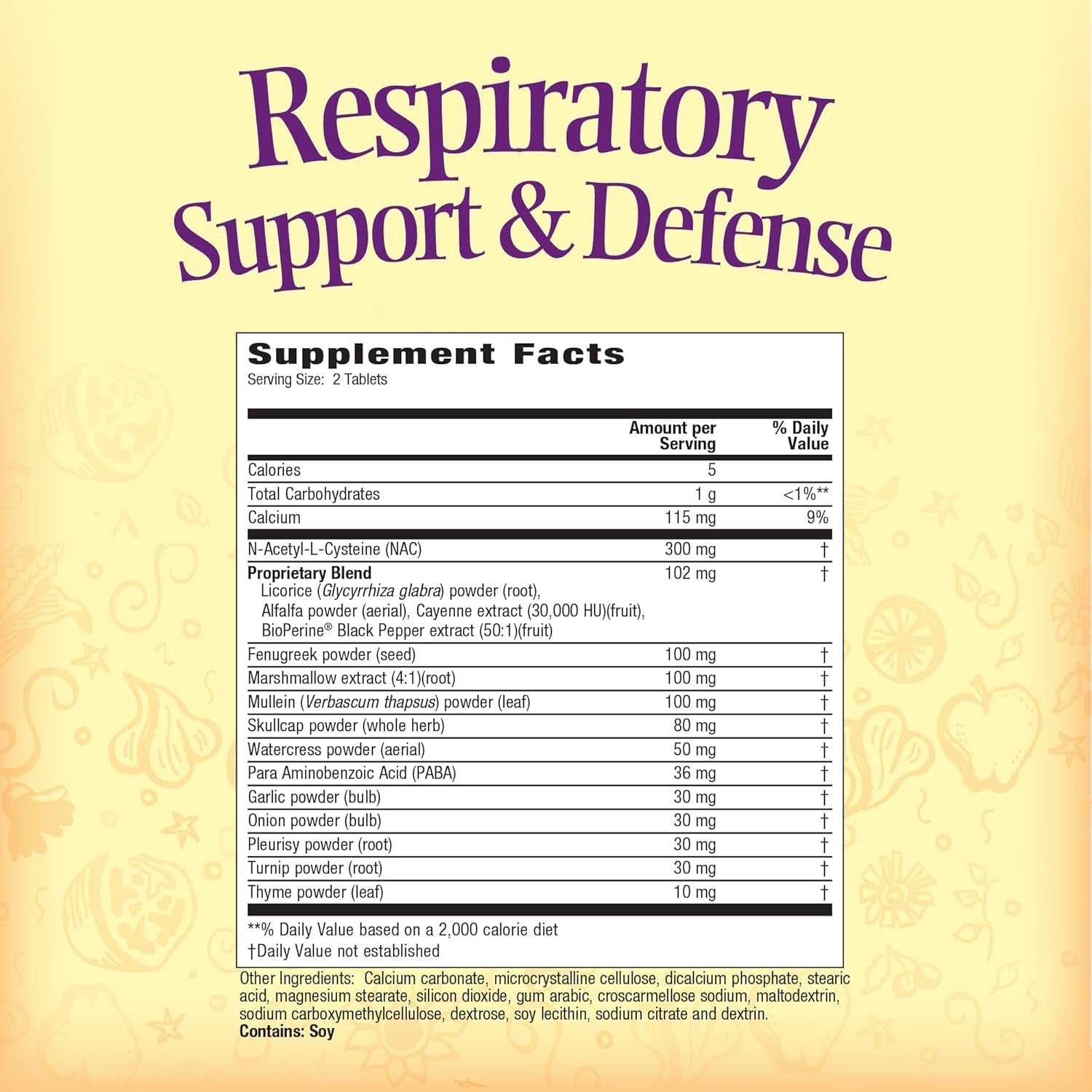 Nature'S Secret Respiratory Support & Defense - 60 Tablets - Promotes Healthy Lungs & Bronchial Tract - with NAC, Fenugreek & Marshmallow - 30 Servings