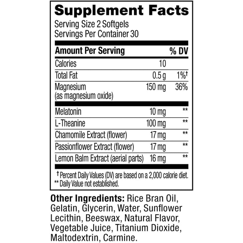 OLLY Ultra Strength Sleep Softgels, 10Mg Melatonin, L-Theanine, Chamomile, Magnesium, Lemon Balm, Supports Deep Restful Sleep, Nighttime Sleep Aid, Non Habit-Forming - 60 Count