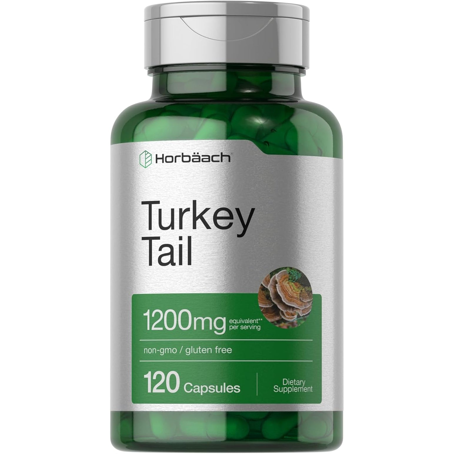 Horbäach Turkey Tail Mushroom Capsules | 120 Count | Non-Gmo and Gluten Free Extract