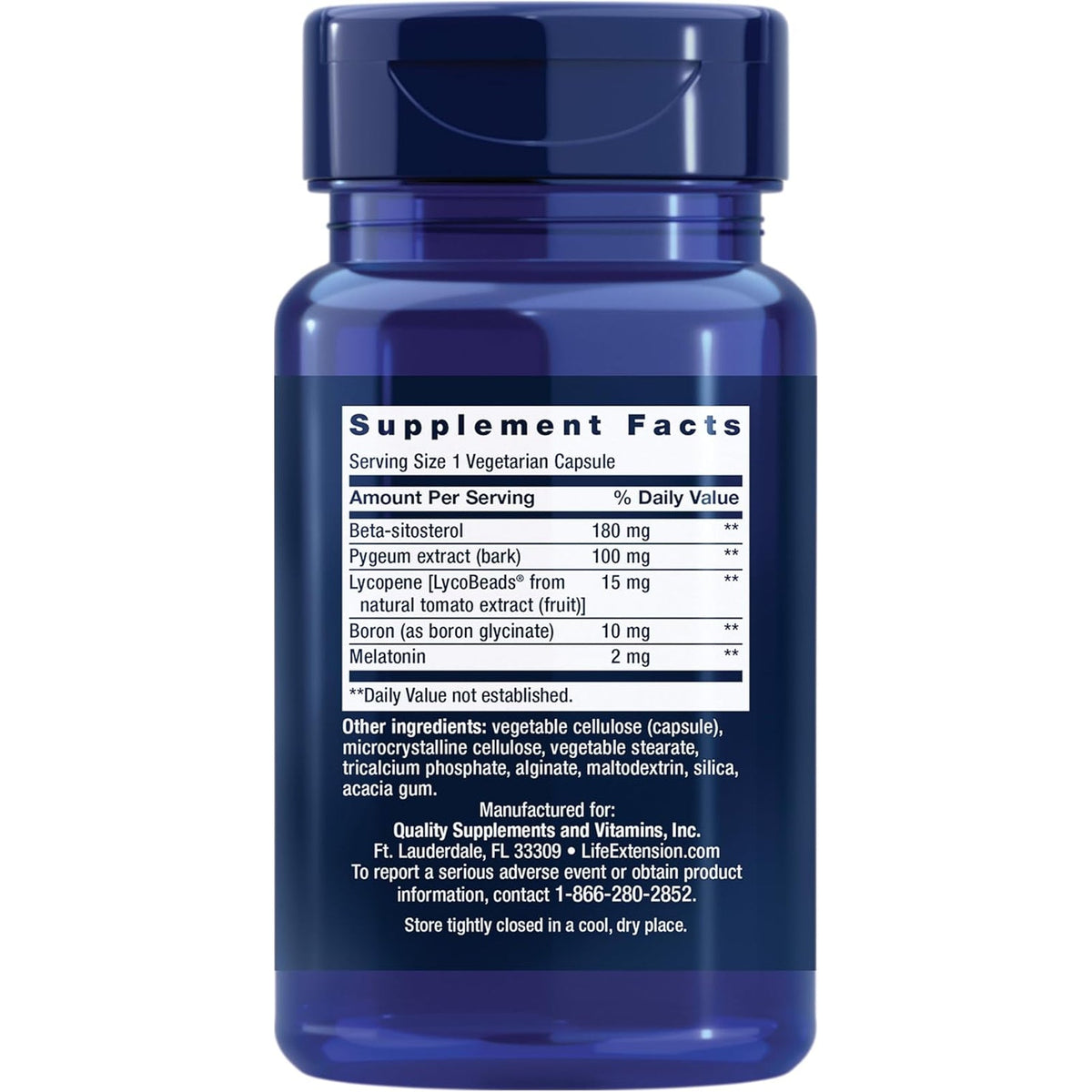Life Extension Men'S Bladder Support, Melatonin, Beta-Sitosterol, Lycopene, Nighttime Urination, Sleep Patterns, Prostate Health, Bladder Support, Gluten Free, Non-Gmo, Vegetarian, 30 Capsules