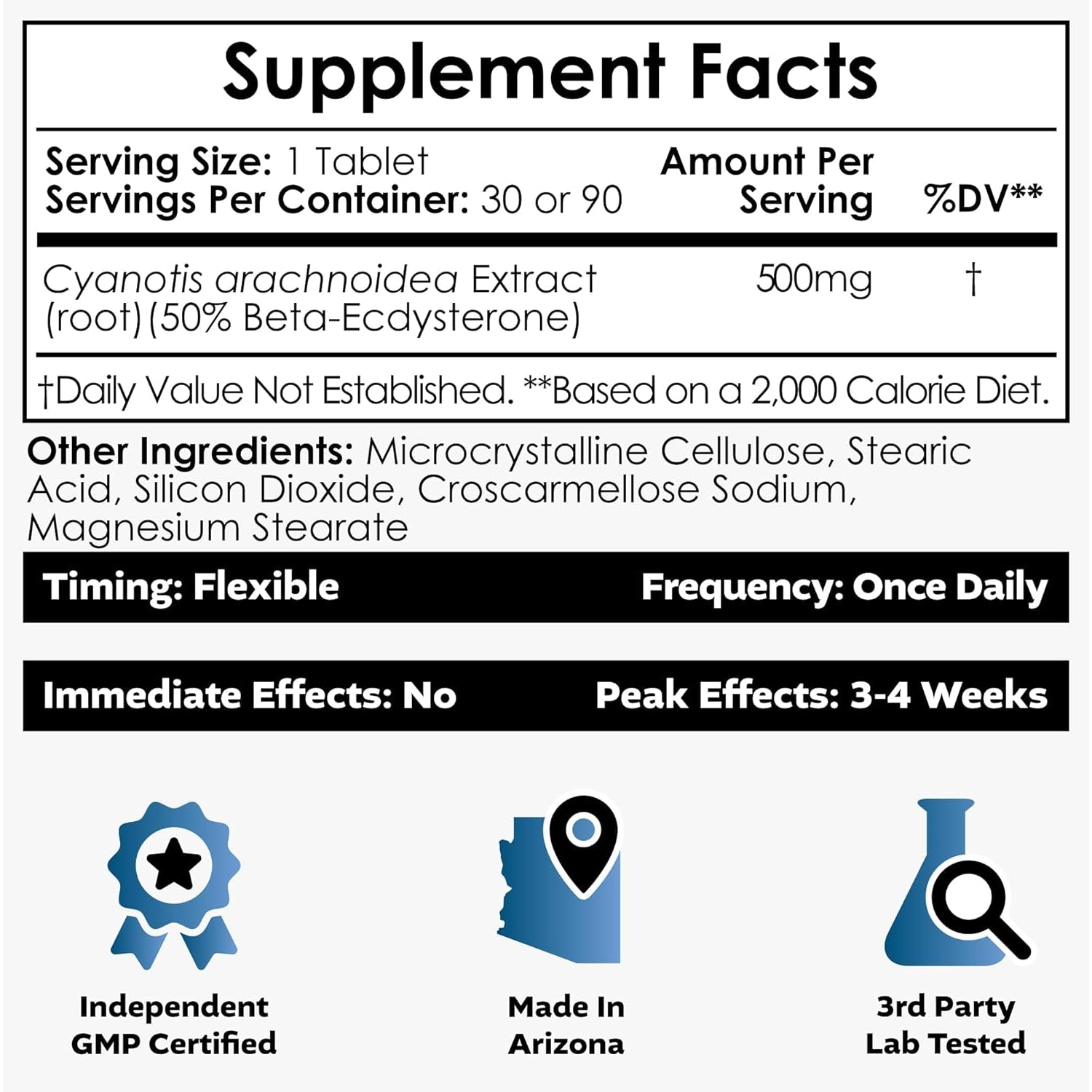 Nootropics Depot Beta Ecdysterone/20-Hydroxyecdysone 50% Capsules | 500Mg | Cyanotis Arachnoidea Extract | Phytoecdysteroid | 30 Count