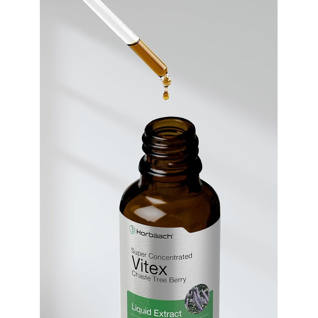 Horbäach Vitex Berry Chasteberry Extract Tincture | 2 Fl Oz | Super Concentrated Liquid | Alcohol Free Chaste Tree Berry Supplement | Vegetarian, Non-Gmo, Gluten Free