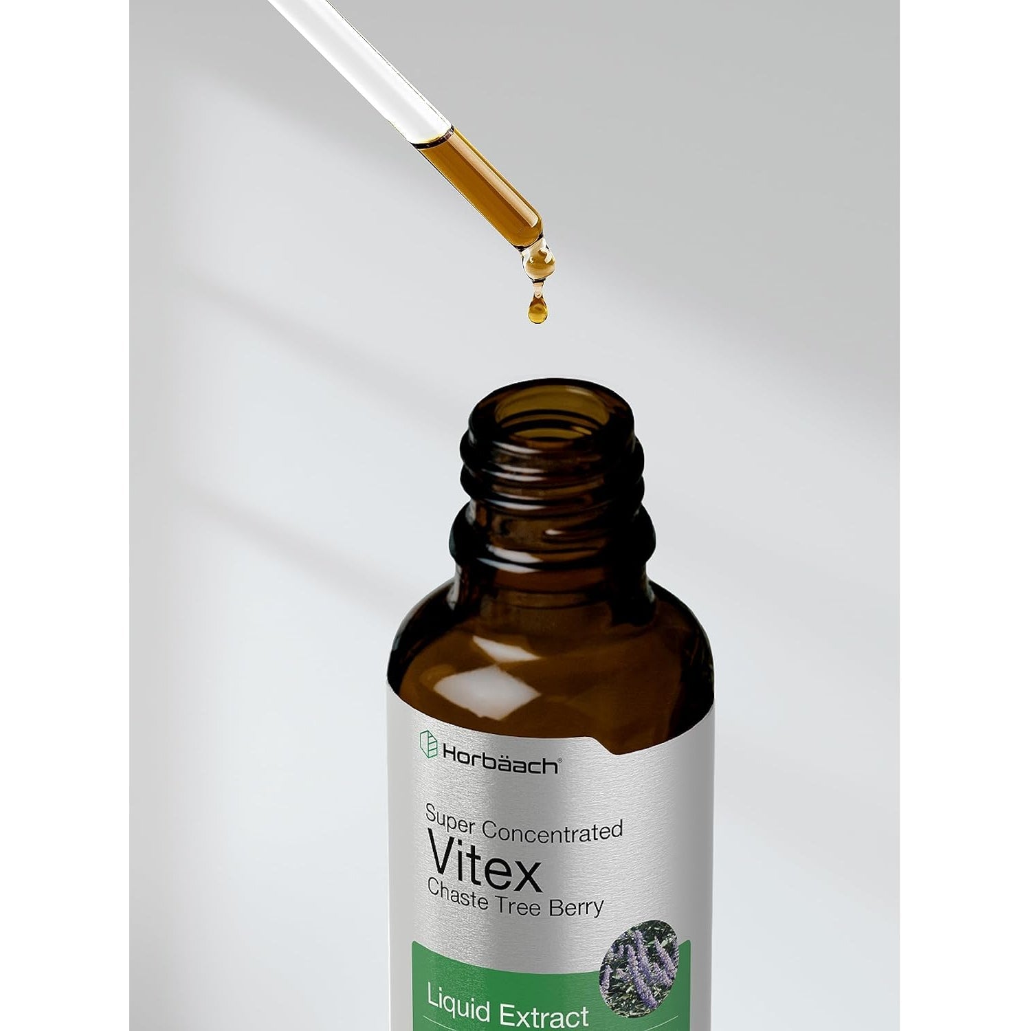 Horbäach Vitex Berry Chasteberry Extract Tincture | 2 Fl Oz | Super Concentrated Liquid | Alcohol Free Chaste Tree Berry Supplement | Vegetarian, Non-Gmo, Gluten Free