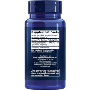 Life Extension TMG, Trimethylglycine, Encourages Healthy Homocysteine Levels, Non-Gmo, Gluten-Free, Vegetarian, 60 Capsules