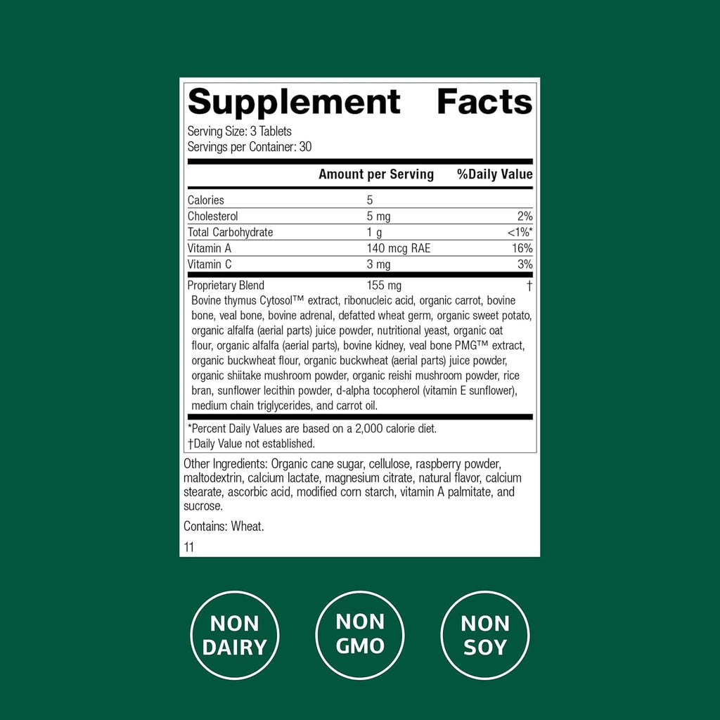 Standard Process Congaplex Chewable - Supplement for Immune System Support with Vitamin a - Supports Thymus Gland & Protein Synthesis - Non-Dairy & Non-Soy - 90 Tablets (30 Servings)