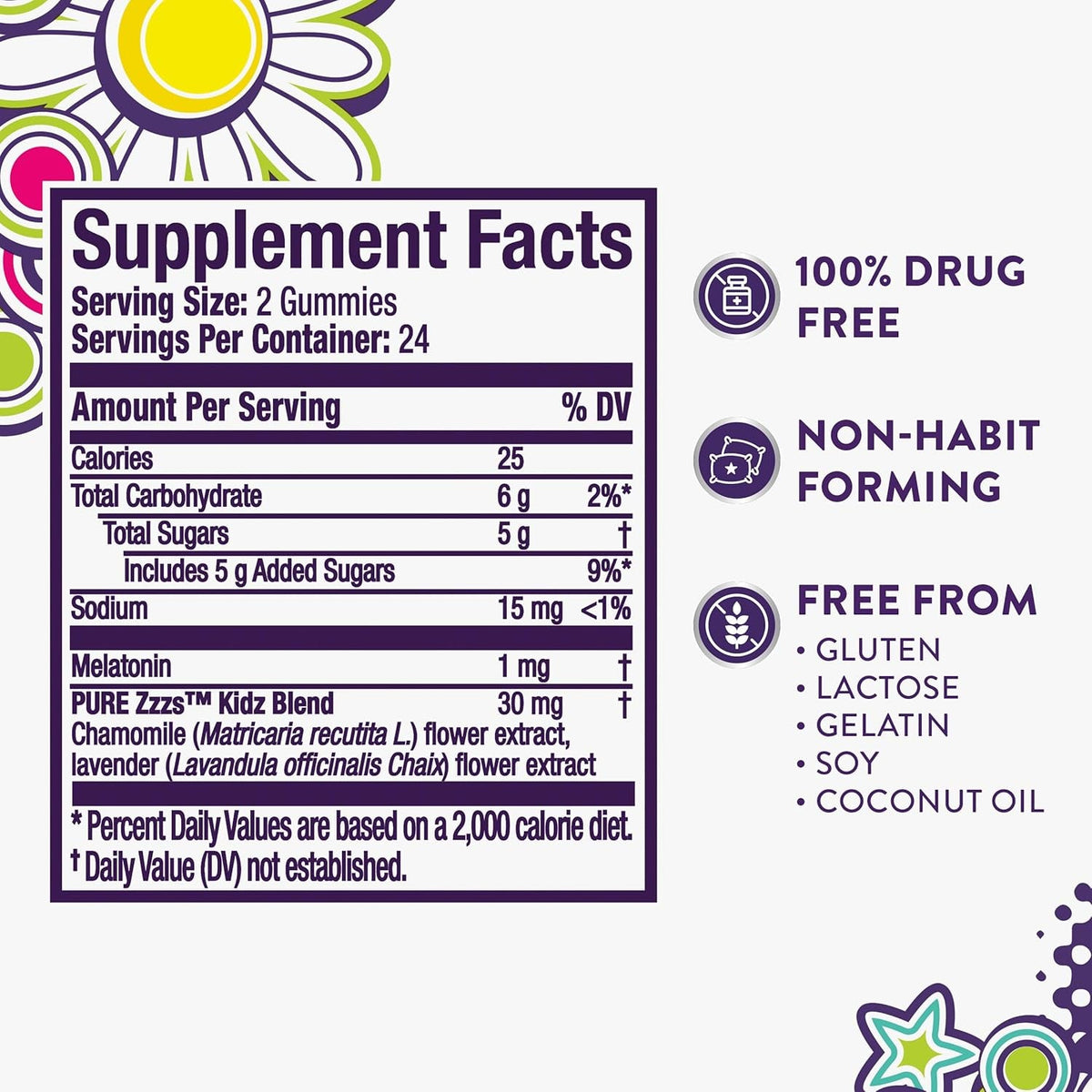 VICKS PURE Zzzs Kidz, Melatonin Sleep Aid Gummies for Kids and Children, Helps Your Child Fall Asleep Naturally, Low Dose Melatonin, 48 Gummies