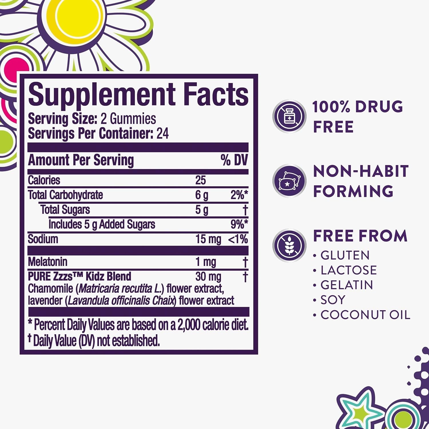 VICKS PURE Zzzs Kidz, Melatonin Sleep Aid Gummies for Kids and Children, Helps Your Child Fall Asleep Naturally, Low Dose Melatonin, 48 Gummies