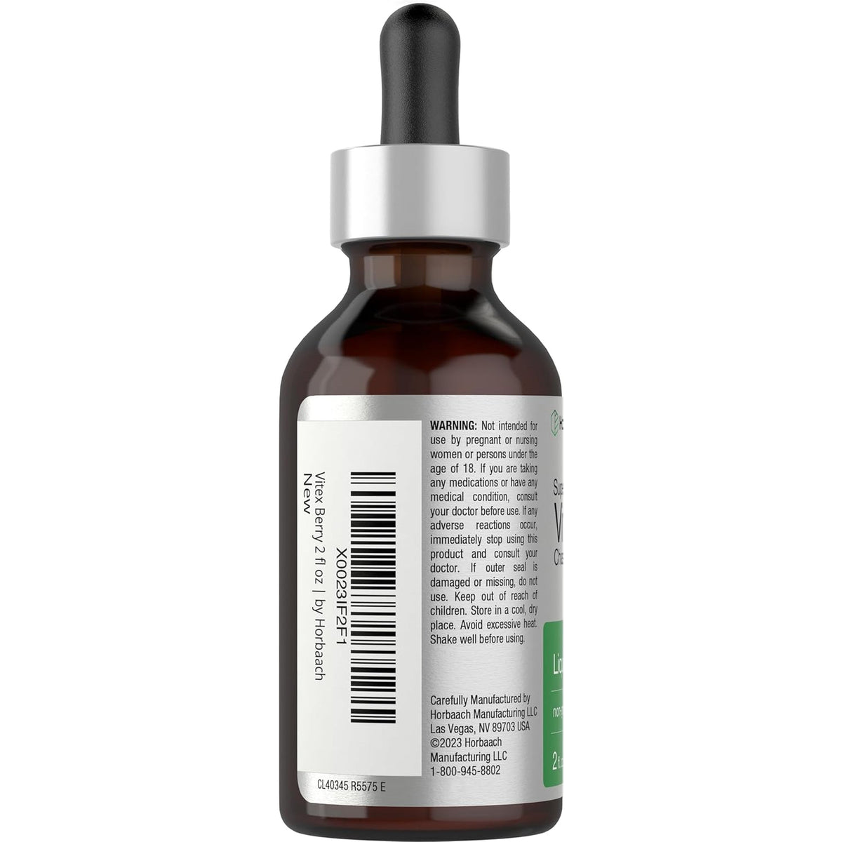 Horbäach Vitex Berry Chasteberry Extract Tincture | 2 Fl Oz | Super Concentrated Liquid | Alcohol Free Chaste Tree Berry Supplement | Vegetarian, Non-Gmo, Gluten Free