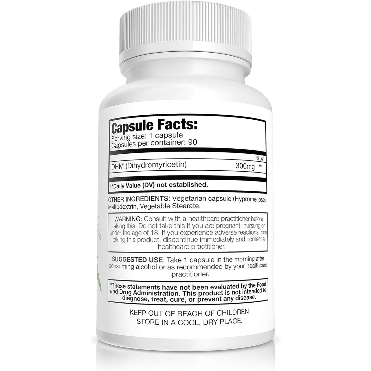 Pure Nootropics Dihydromyricetin (DHM) 300 Mg Capsules | Hovenia Dulcis Extract | 90 Veg Cap Value Pack | Support Liver Health | after Alcohol Support | Party Smart