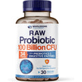 Wholesome Wellness Organic Raw Probiotics 100 Billion CFU, Dr Formulated for Women and Men, Complete Adult Supplement with Prebiotics and Digestive Enzymes; 30 Capsules, Shelf Stable