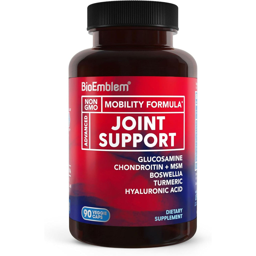 Bioemblem Glucosamine Sulfate 1500Mg with Chondroitin & MSM, Joint Support Supplement with Boswellia, Turmeric & Hyaluronic Acid, Supports Mobility, Flexibility & Cartilage Health, Non-Gmo, 90 Caps