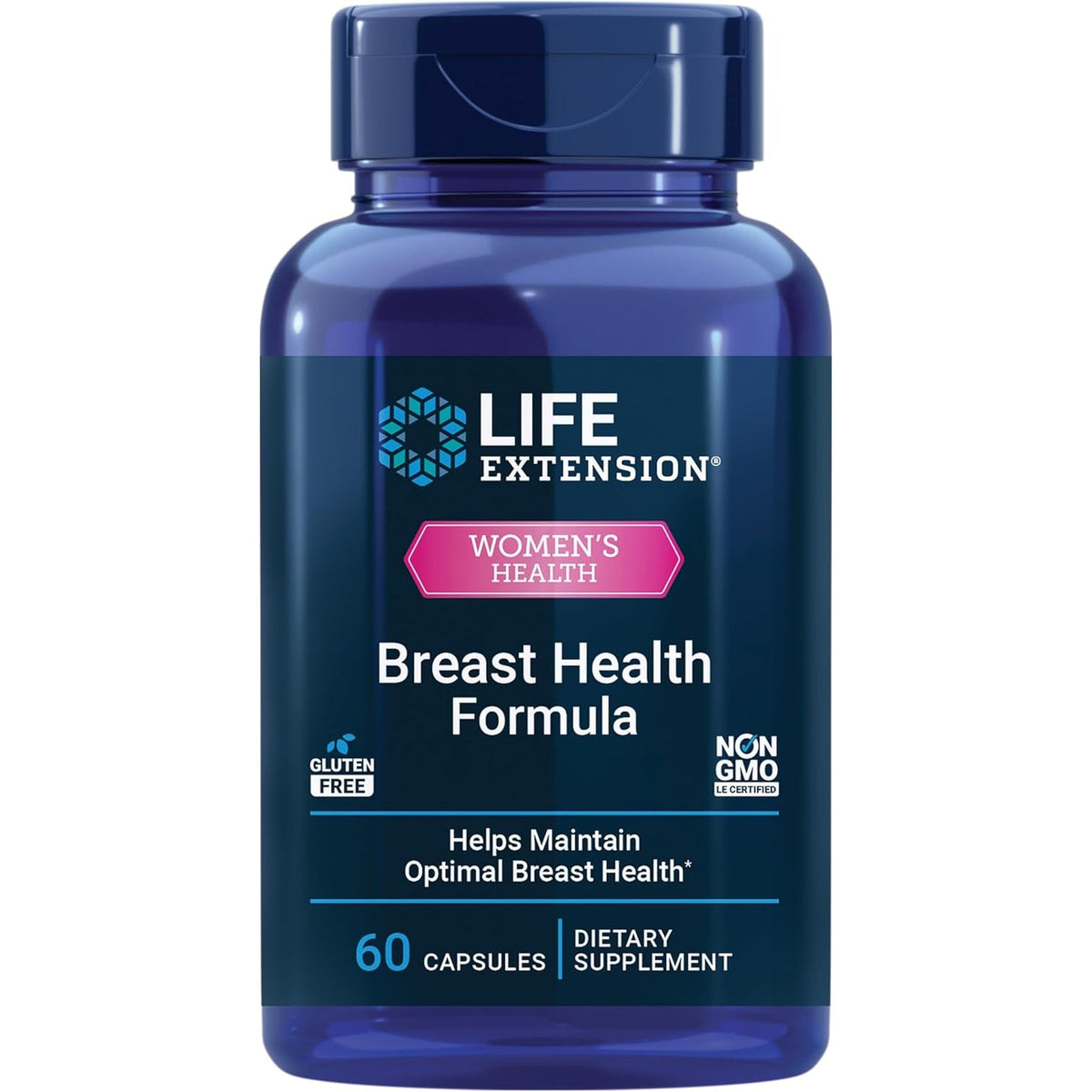 Life Extension Breast Health Formula, Breast Health Supplement, Hormone Balance, Broccoli, Soy Isoflavones, Indole-3-Carbinol, Flaxseed Lignans, Gluten Free, Non-Gmo, Vegetarian, 60 Capsules