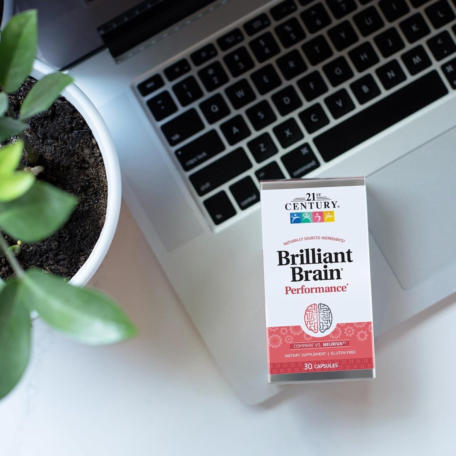 21St Century Brilliant Brain Performance Capsules, (30 Count), Cognitive Health Support, Contains Plant-Sourced Phosphatidylserine & Nootropic Coffee Fruit Extract, Decaf & Gluten Free