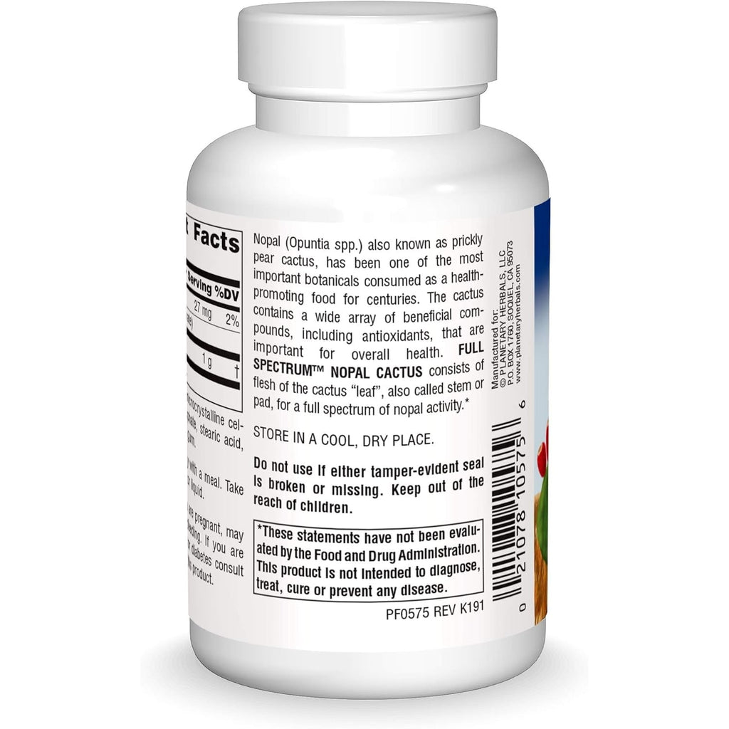 Planetary Herbals Full Spectrum Nopal Cactus 1000Mg Prickly Pear Cactus Antioxidant - 100% Natural - 60 Tablets