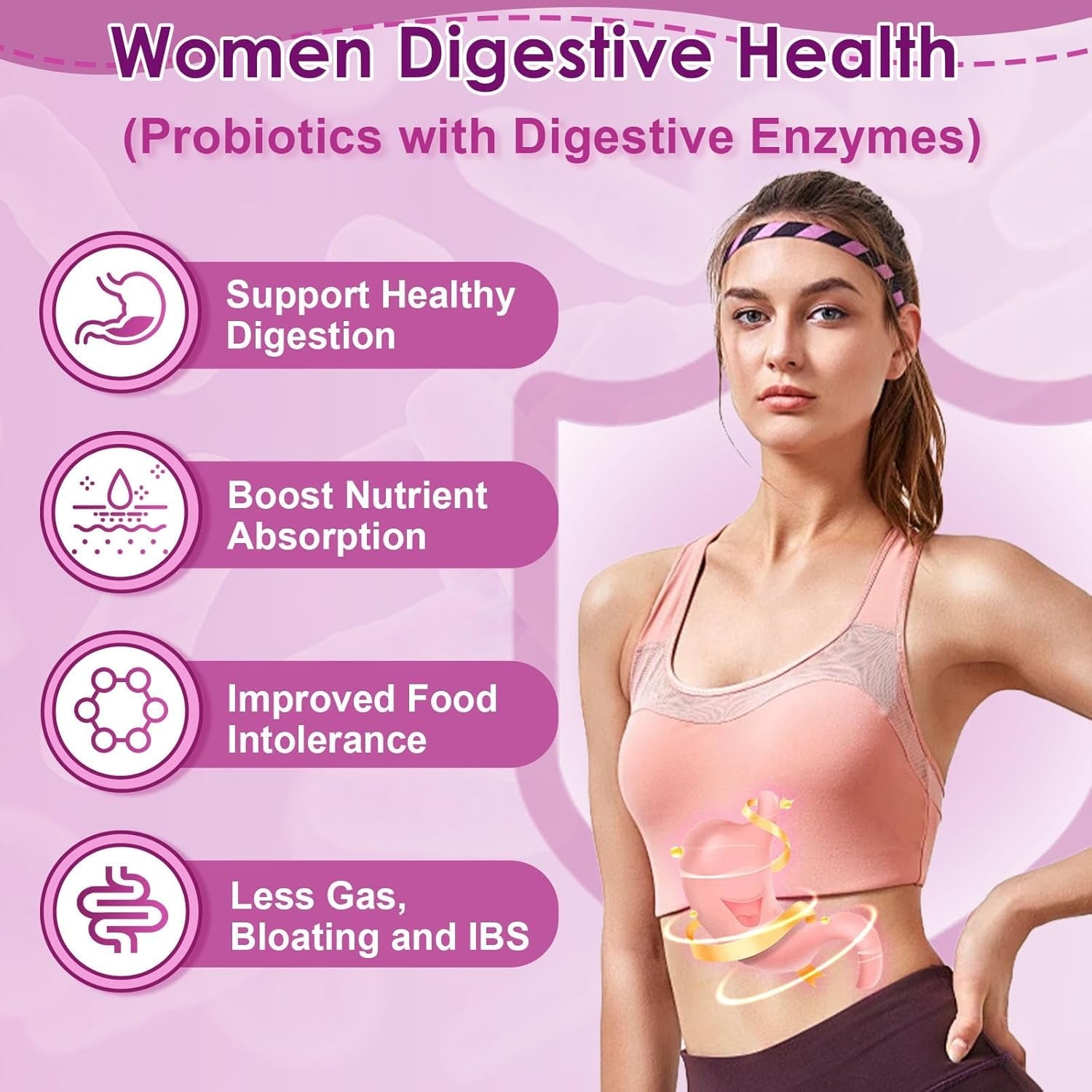 NATURE TARGET Probiotics for Women, 100 Billion Cfus Probiotic with Digestive Enzymes & Prebiotics, Vaginal Probiotics with Cranberry for Urinary Tract Health, Ph Balance, 180 Veggie Capsules