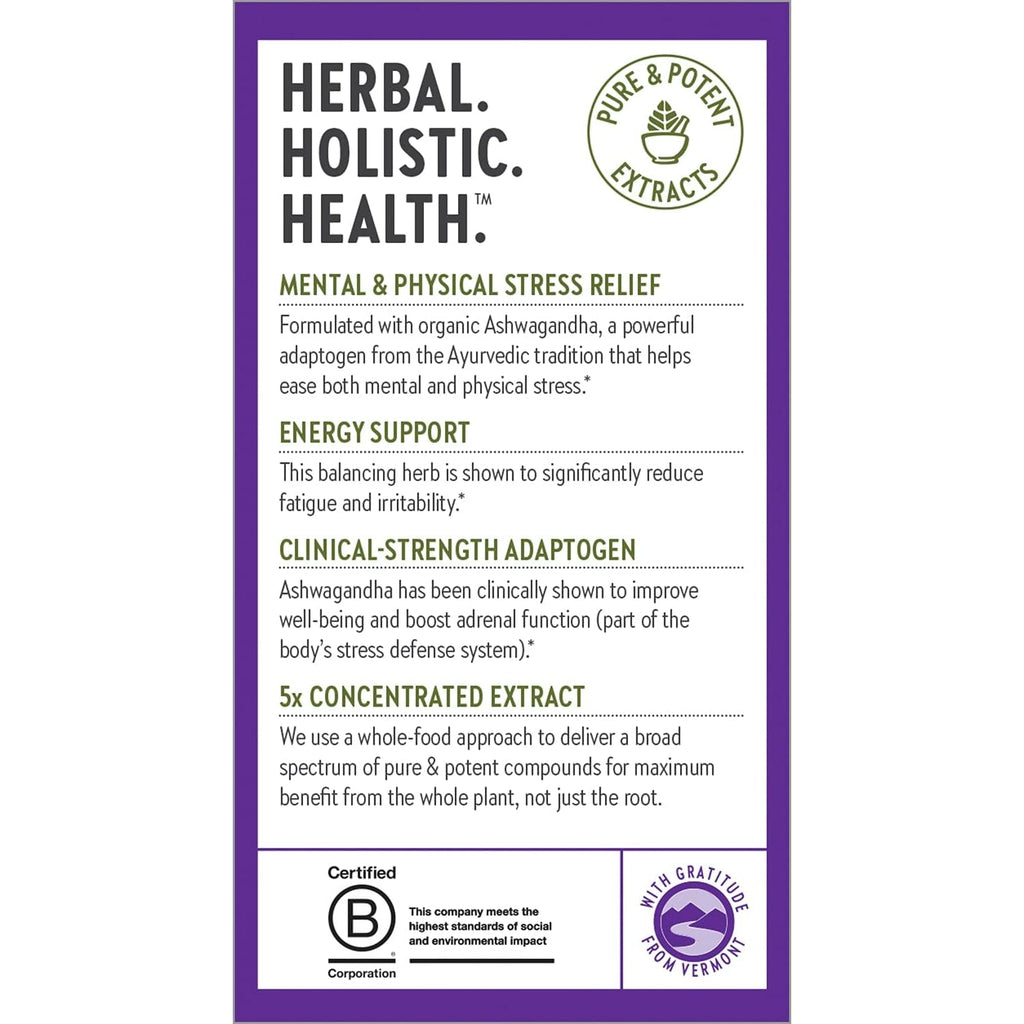 New Chapter Organic Ashwagandha Supplement, One Capsule a Day of Adaptogens for Stress Relief, Mood Support, & Energy, Vegan, 60 Count