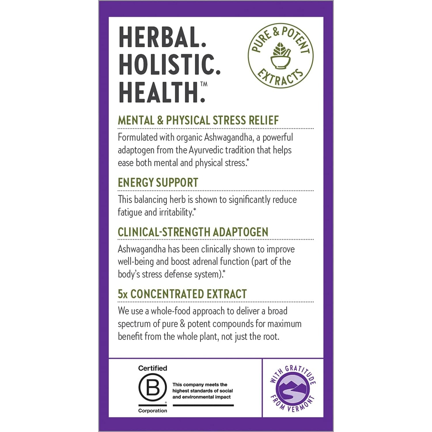 New Chapter Organic Ashwagandha Supplement, One Capsule a Day of Adaptogens for Stress Relief, Mood Support, & Energy, Vegan, 60 Count