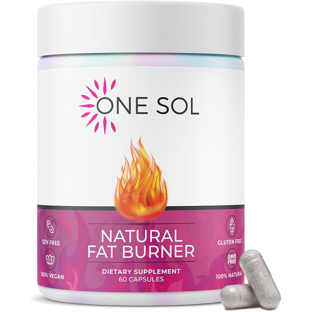 One Sol Fat Burner for Women, Natural Metabolism Booster, Burn More Calories, Boost Energy & Mood, Curb Appetite & Stop Cravings, No Crash or Jitters, All-Natural Ingredients, Gluten & Soy Free