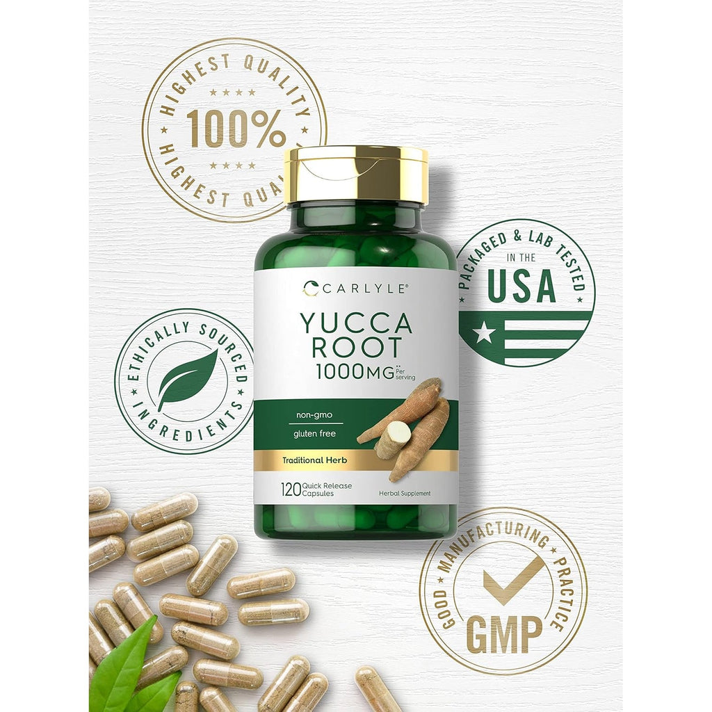 Carlyle Yucca Root Extract | 120 Capsules | Herbal Supplement | Non GMO and Gluten Free