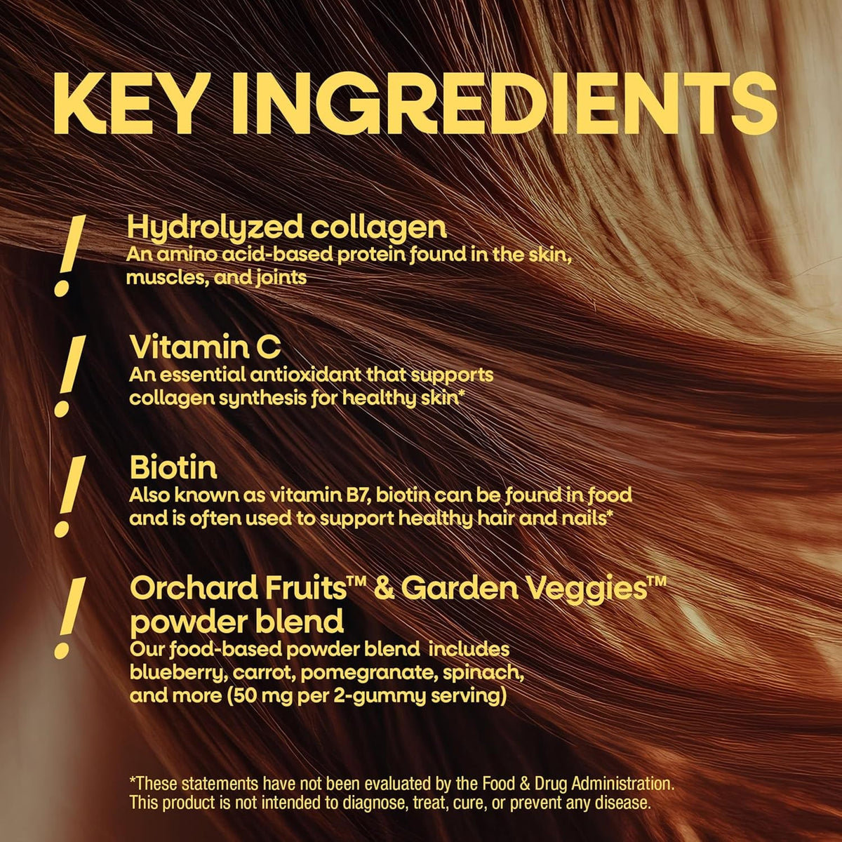 Nature'S Way Alive! Hair, Skin & Nails Gummies with Collagen and Biotin, Advanced Beauty Formula Supplement with Antioxidant Vitamins C & E*, Strawberry Flavored, 60 Gummies