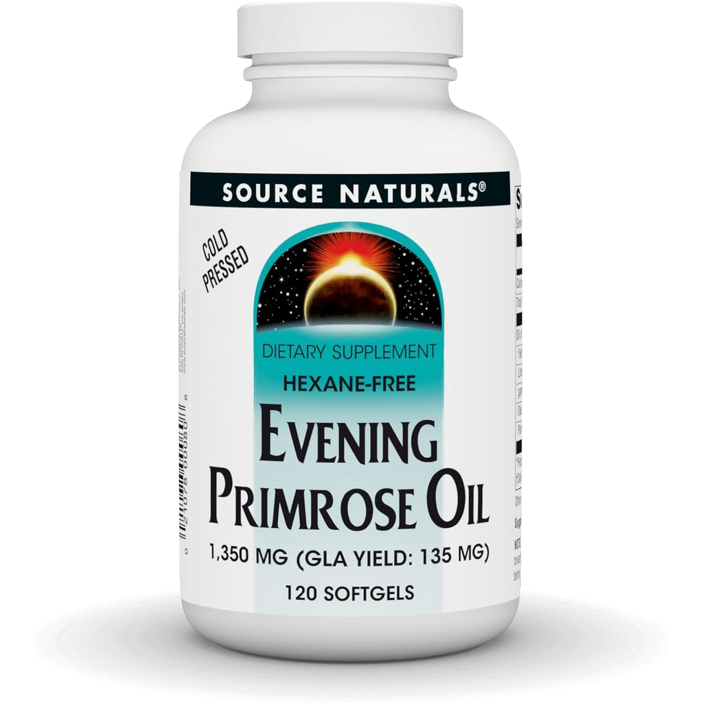 Source Naturals Evening Primrose Oil, Hexane Free, Cold-Pressed - 1350Mg, 120 Softgels