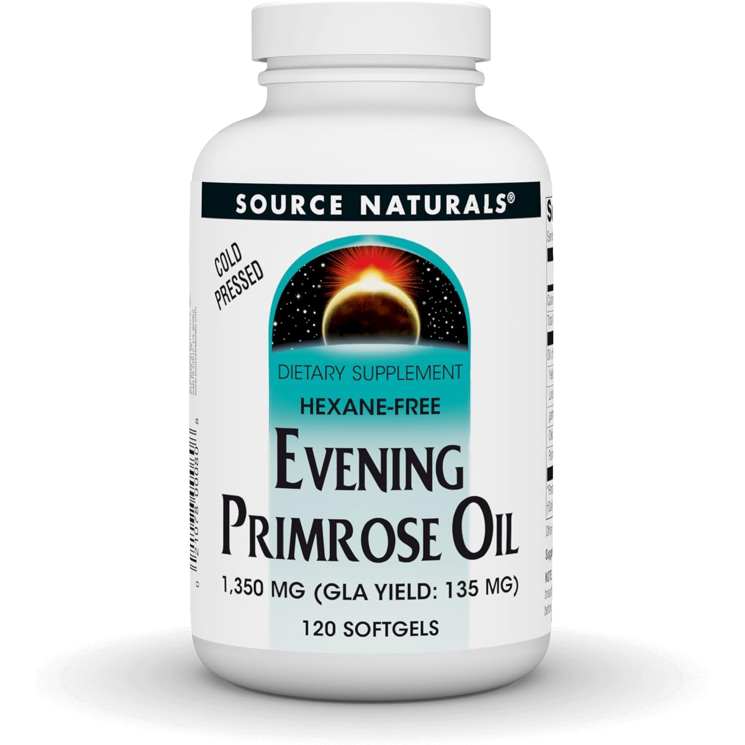 Source Naturals Evening Primrose Oil, Hexane Free, Cold-Pressed - 1350Mg, 120 Softgels