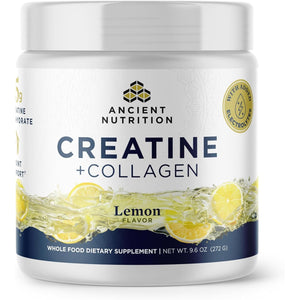 Ancient Nutrition Creatine + Collagen + Electrolytes – Muscle Strength, Lean Body Mass, Joint Comfort & Cognitive Support – Includes 5G Creatine Monohydrate for Women, Lemon (30 Servings)