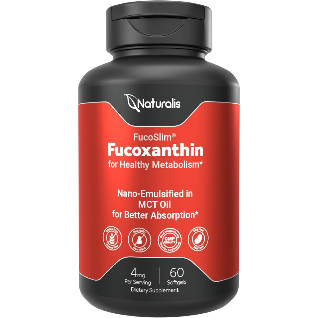 Naturalis New Zealand Fucoxanthin (4Mg) | Made with Fucoslim® | Non-Gmo, Soy & Gluten Free | 60 Softgels (2 Month Supply)