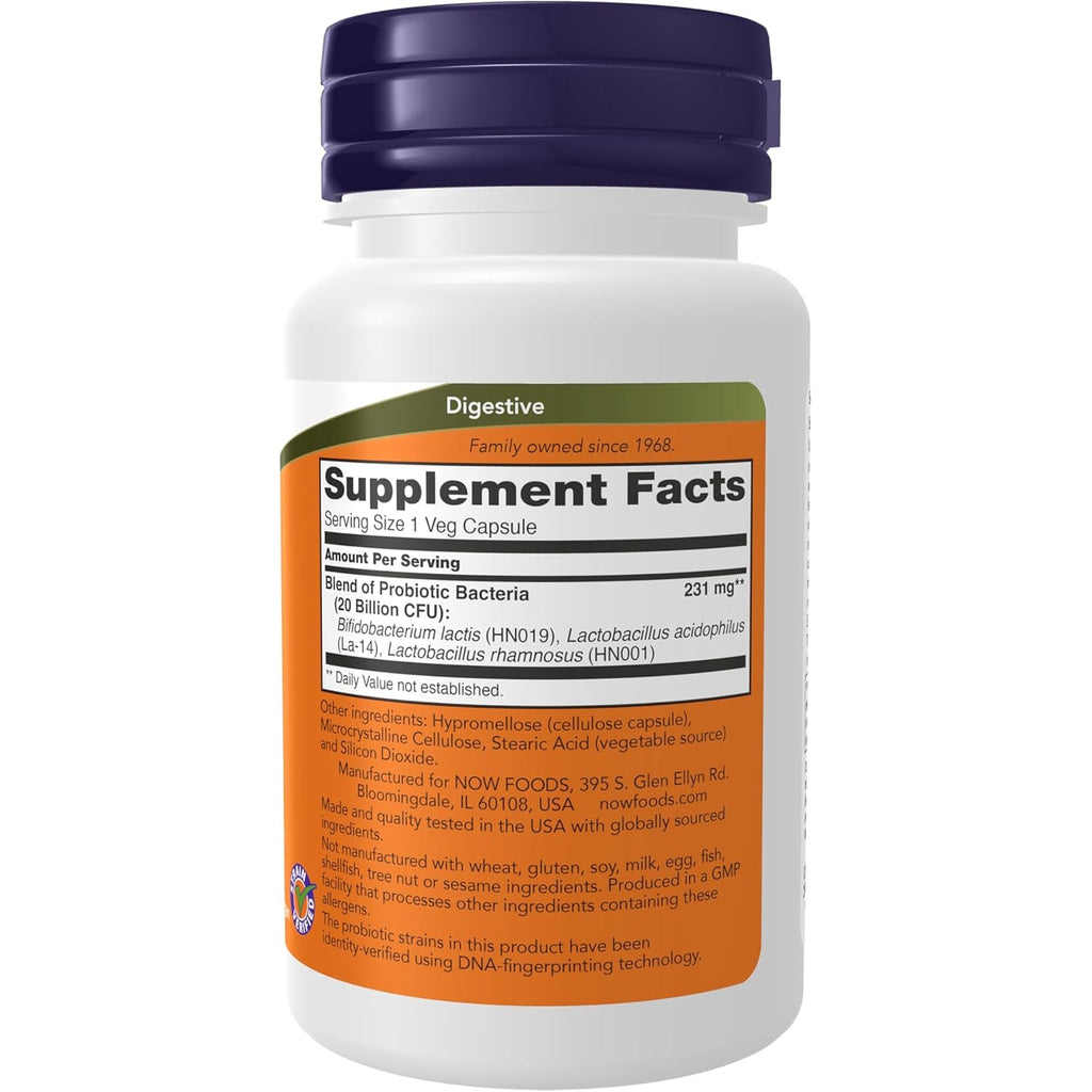 NOW Foods Supplements, Women'S Probiotic, 20 Billion, Specially Formulated Using Three Clinically Tested Probiotic Strains, 50 Veg Capsules
