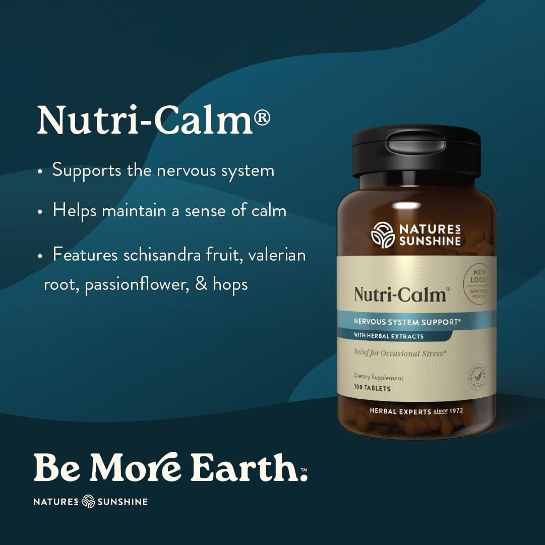 Nature'S Sunshine Nutri-Calm- Herbal Stress Relief Supplement for Natural Relief, Mood Support and Boost, Nervous System Support - 100 Count