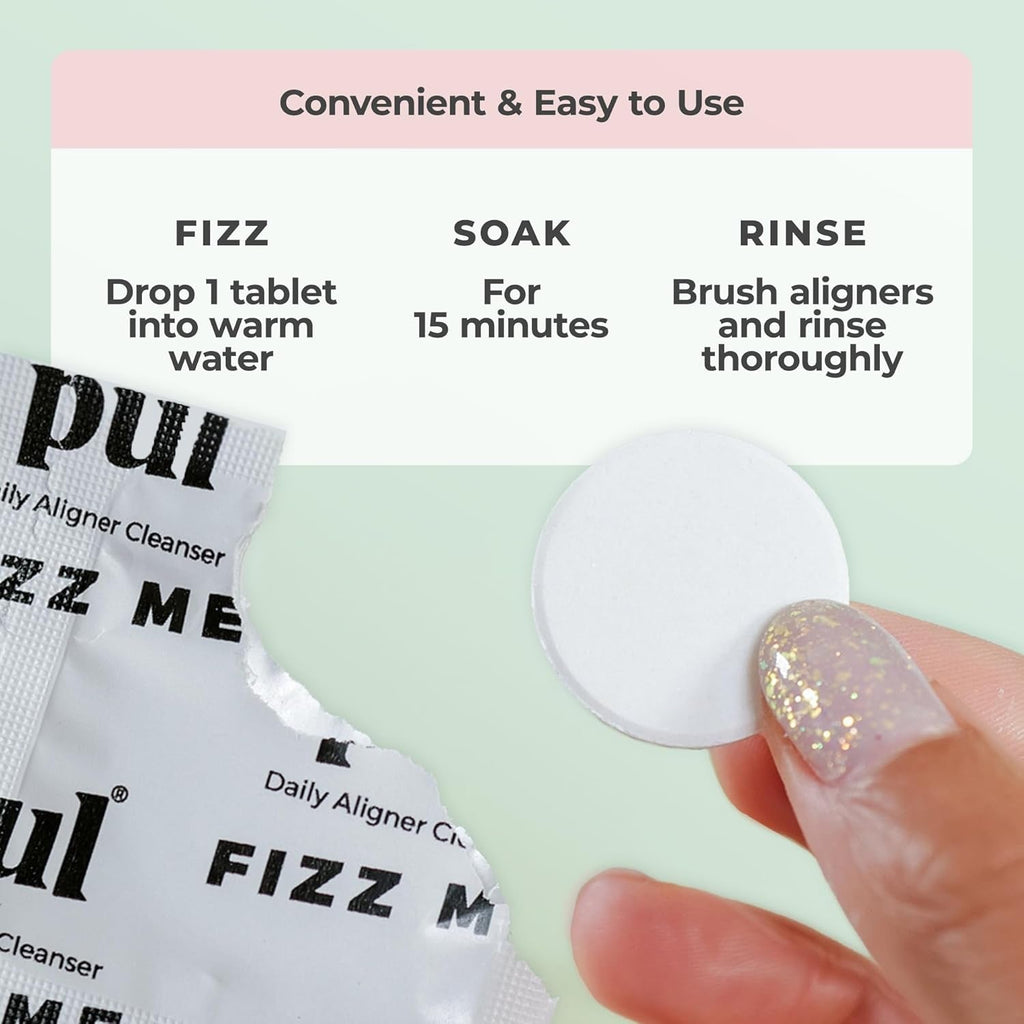 PUL Retainer Cleaner Tablets - Aligner Cleaner for Invisalign and Clear Aligners, Daily Retainer Cleaning Tablets and Denture Cleaner Tablets - Removes Odor, Stains and Plaque - 30 Day Supply