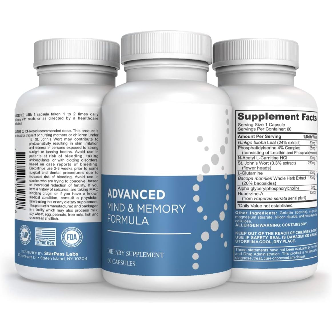 Advanced Memory Formula Extreme Brain Booster, Brain Supplement for Memory, Focus and Mental Performance, Memory Vitamins for Better Brain Health, Manufactured in the USA