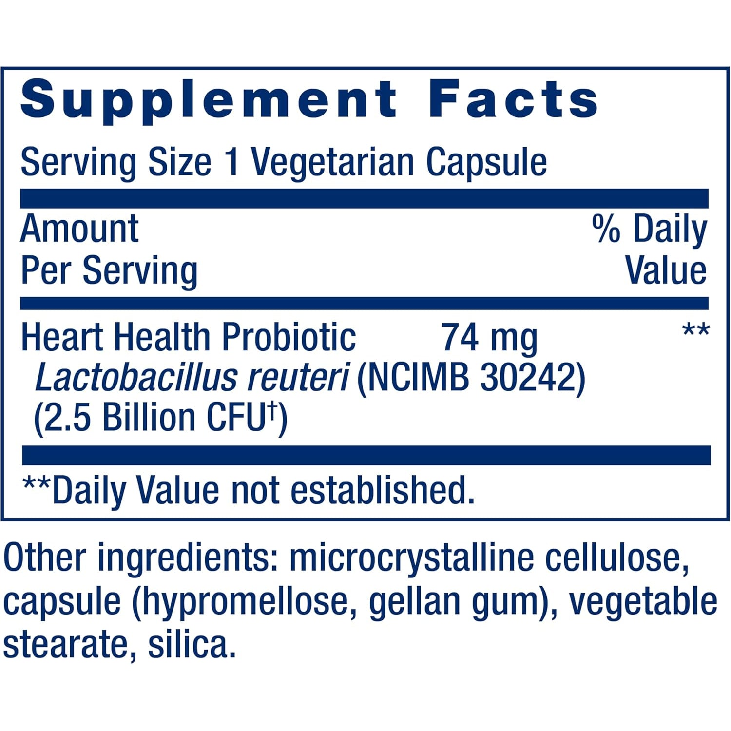 Life Extension FLORASSIST® Probiotic Heart Health, Lactobacillus Reuteri 30242, Promotes Heart Health and Already Healthy Cholesterol Levels, Gluten-Free, Non-Gmo, Vegetarian, 60 Capsules