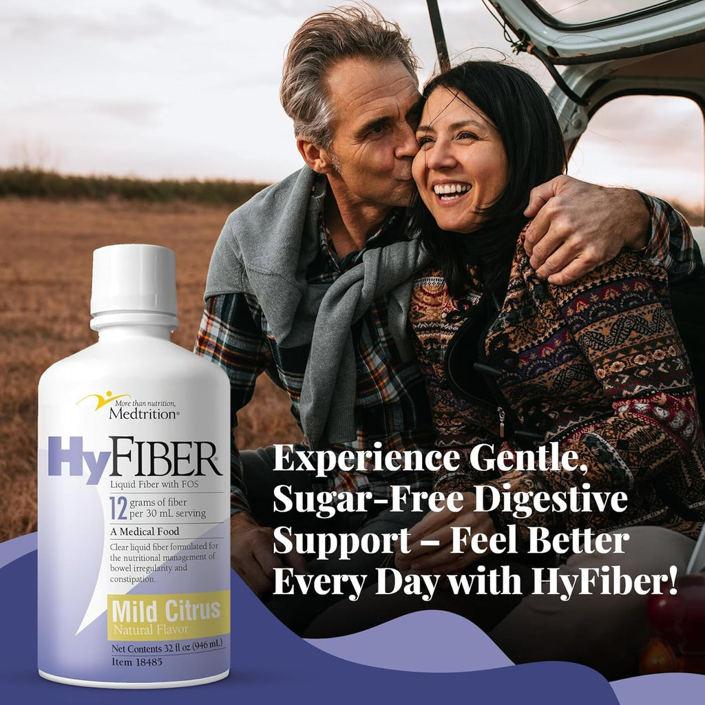 Medtrition Hyfiber Daily Liquid Fiber for Regularity and Soft Stools, 12 Grams Soluble Fiber, 32 Fl Oz 1 Bottle