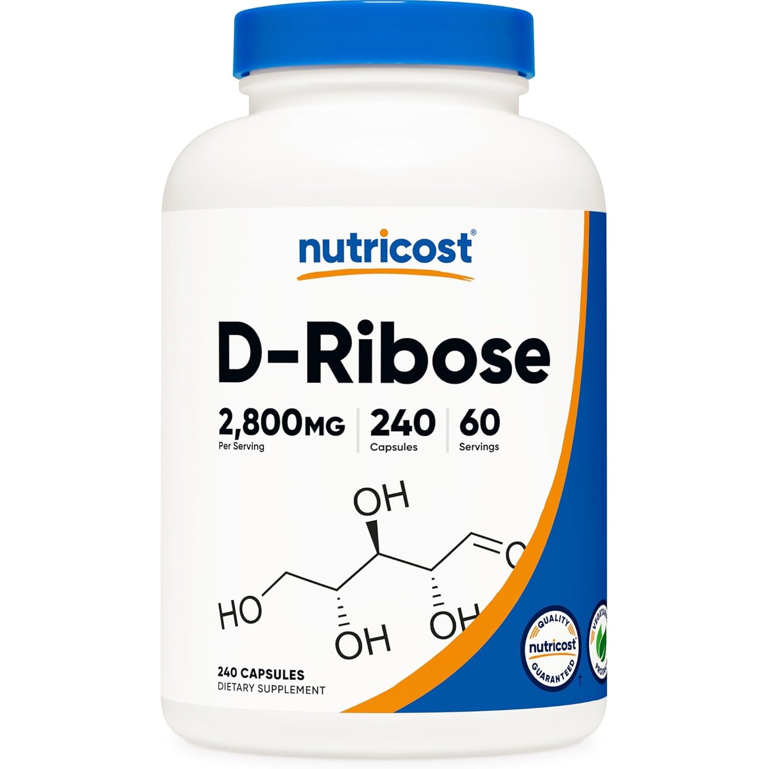 Nutricost D-Ribose 700Mg (2800Mg per Serving), 240 Capsules - Vegetarian Friendly, Non-Gmo, Gluten Free