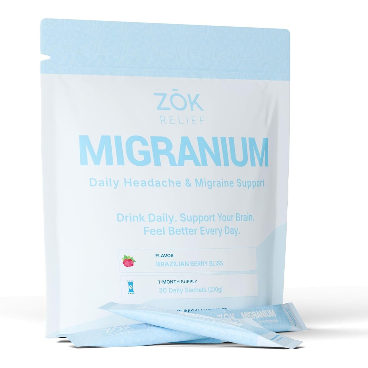 Daily Nervous System Support Formula for Head Tension, Stress & Energy, Calm Focus + Cellular Wellness Drink, 400Mg of Pure Magnesium Glycinate + 9 Key Neuronutrients, 30 Travel Sachets