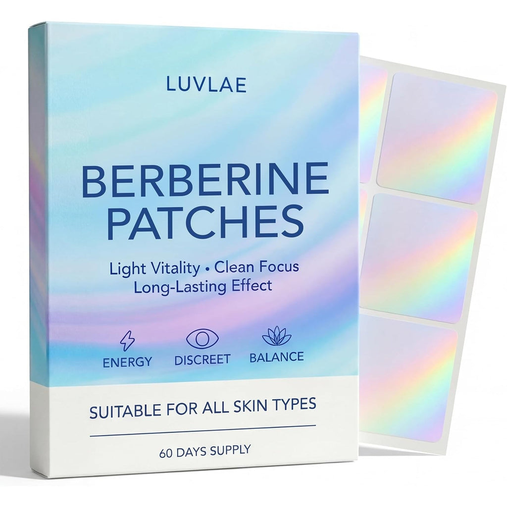 Berberine Patches for Women & Men with L-Glutamine, Garcinia Cambogia, Resveratrol, Berberine Patch for Daily Wellness, 60 Days Supply