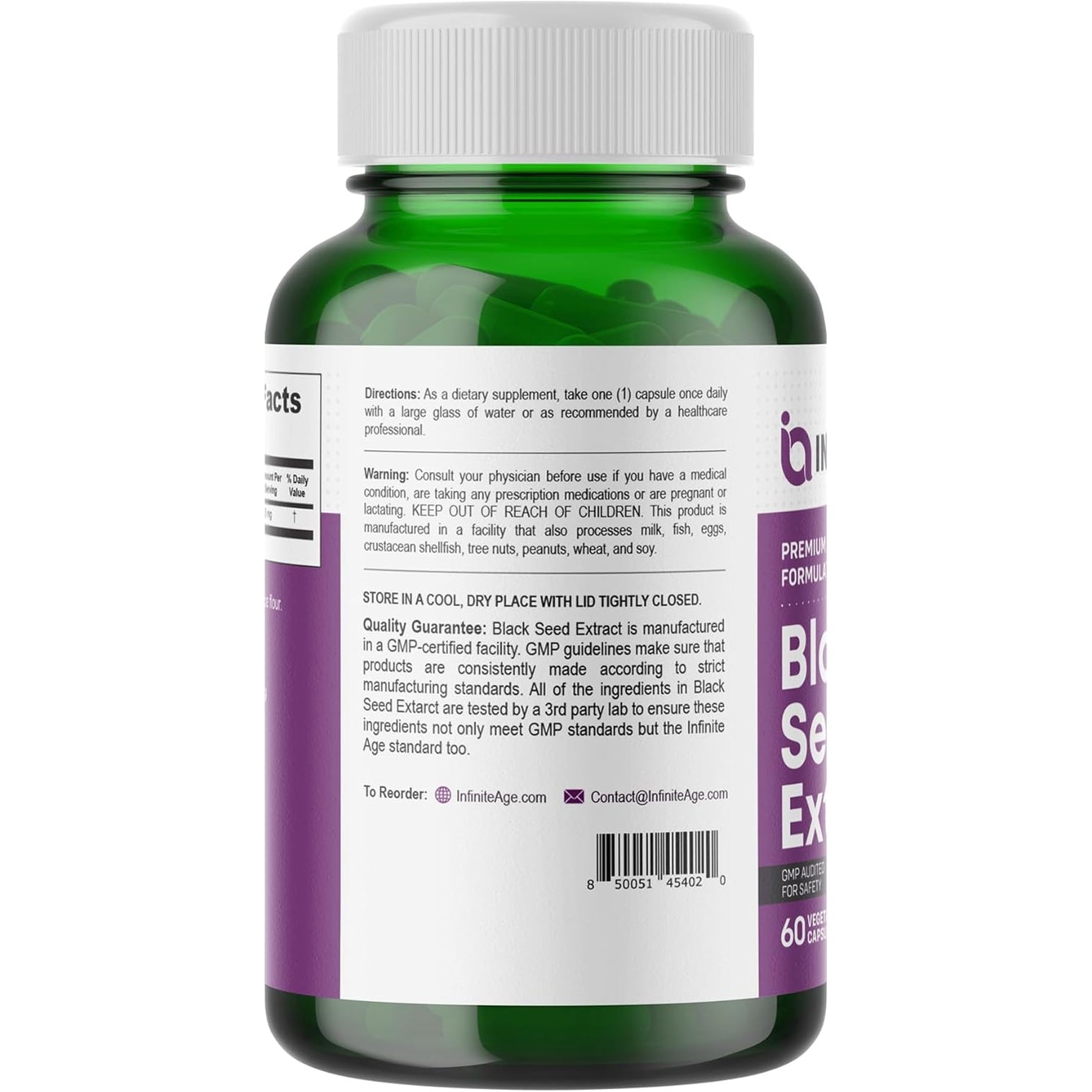 Infinite Age Dry Organic Black Seed Oil Extract Capsules, 60 Count - Nigella Sativa Immune Booster for Optimal Skin, Hair, Memory, Focus, Brain Health and Immunity - Thymoquinone Supplement