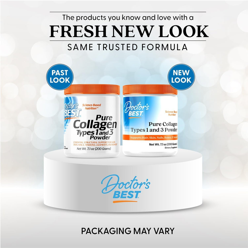 Doctor'S Best Pure Collagen Types 1 & 3, Promotes Healthy Skin Hair & Nails – Bone & Joint Support, 7.1 Ounce (Pack of 1)
