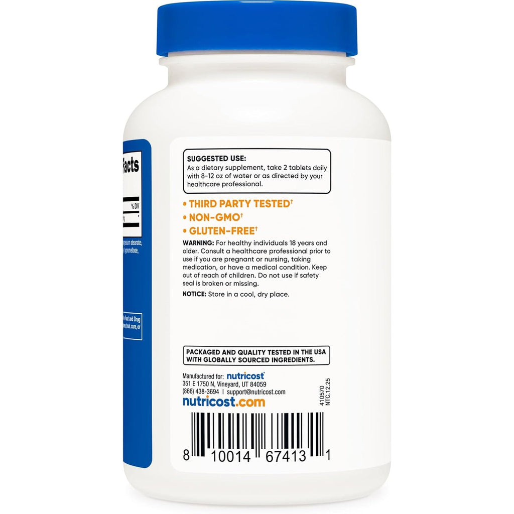 Nutricost L-Citrulline 2500Mg per Serving, 60 Servings, 1250Mg per Tablet, 120 Tabs - Non-Gmo and Gluten Free Supplement
