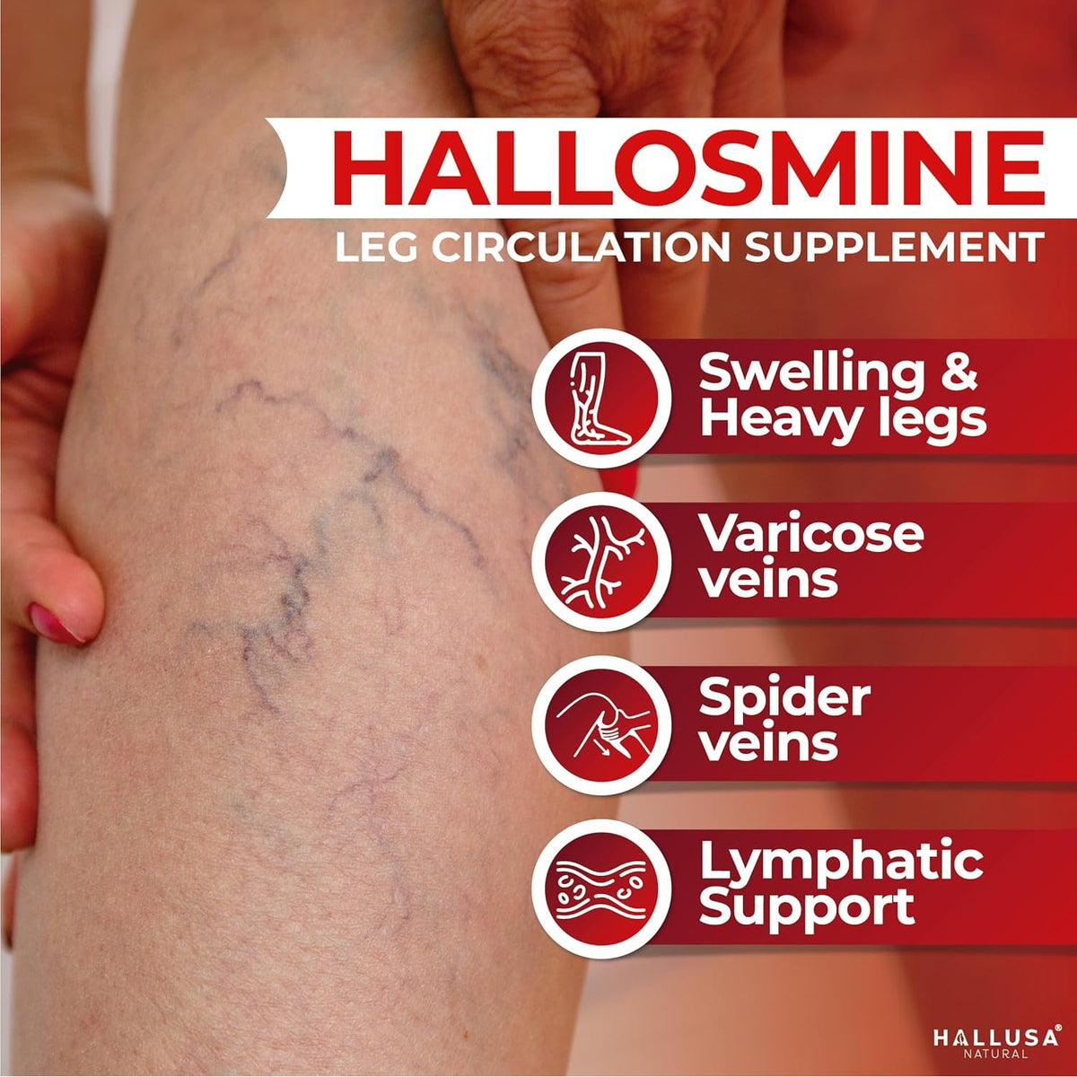 Hallusa Natural Diosmin Circulation - Support for Circulation and Veins - DIOSMIN - DIOSMINE- DIOSMINA - Circulation & Vein Support Supplement