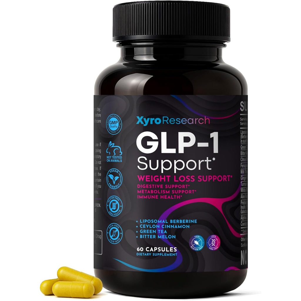 GLP-1 Support Weight Loss Supplement - Appetite Suppressant & Metabolism Booster to Support Natural Hunger Control Curb Cravings Burn Fat & Gut Wellness