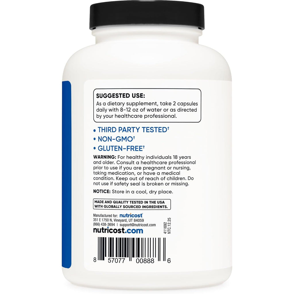 Nutricost HMB (Beta-Hydroxy Beta-Methylbutyrate) 1000Mg (240 Capsules) - 500Mg per Capsule, 120 Servings - Gluten Free and Non-Gmo
