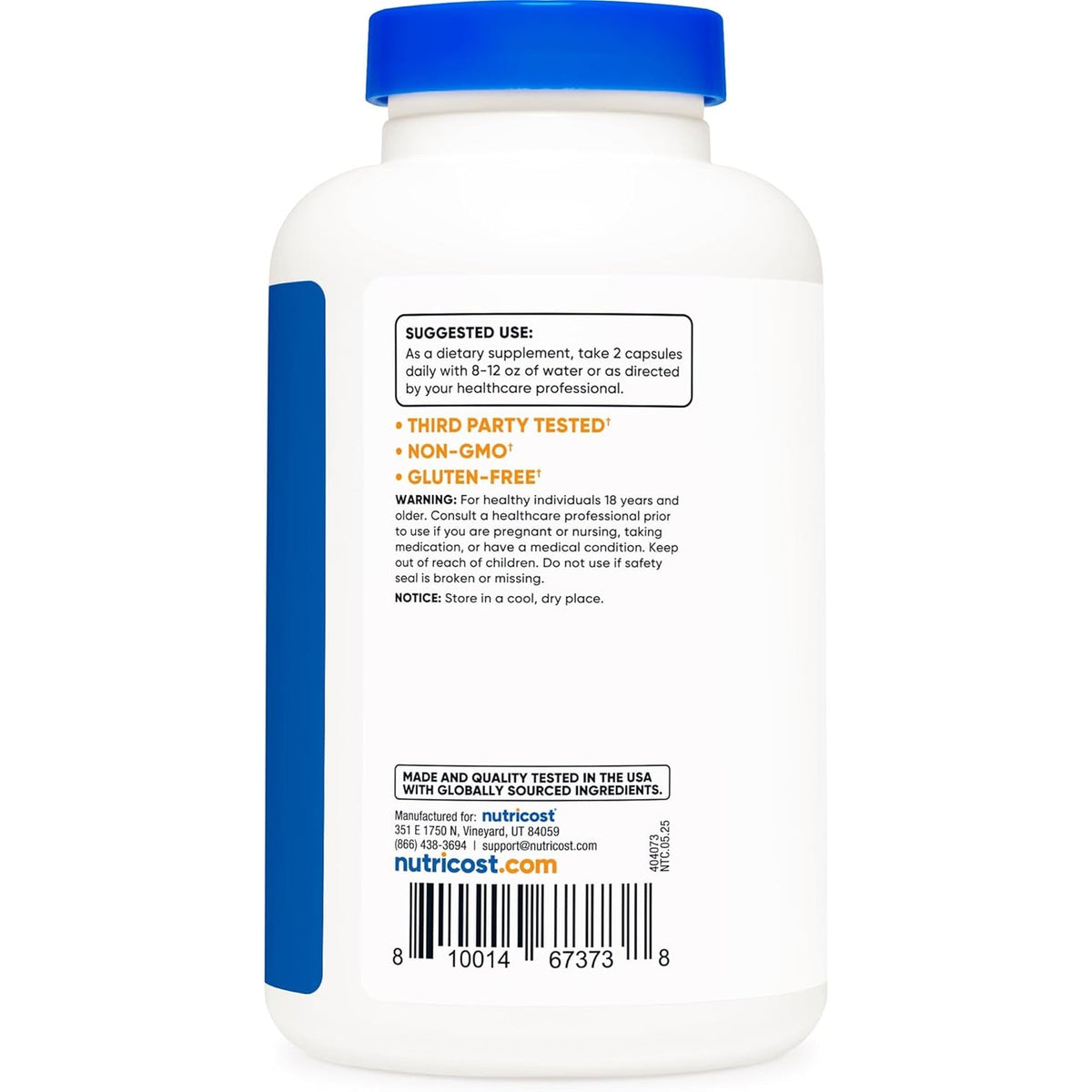 Nutricost Cissus Quadrangularis (1200Mg) 240 Capsules - 120 Servings, Gluten Free, Non-Gmo, and Vegetarian Friendly